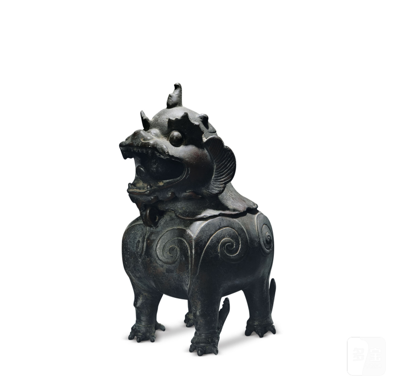 明 铜甪端香炉